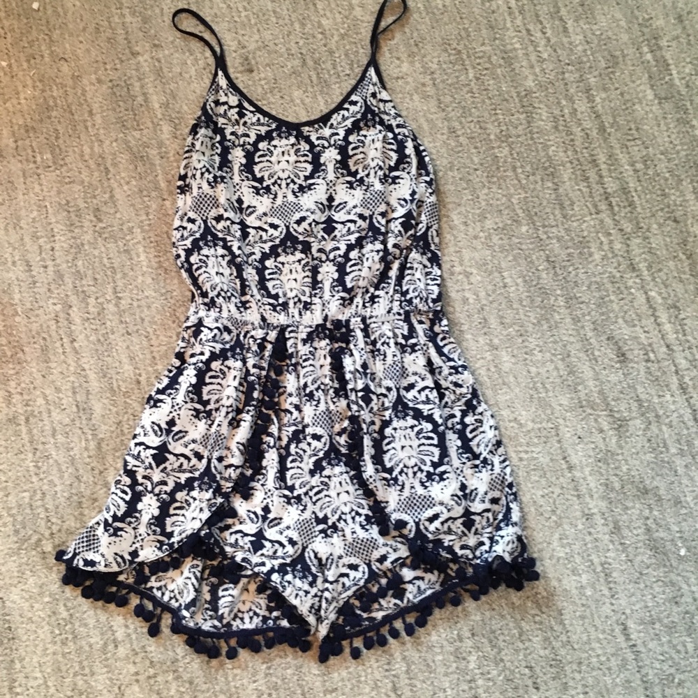 Navy/White Romper